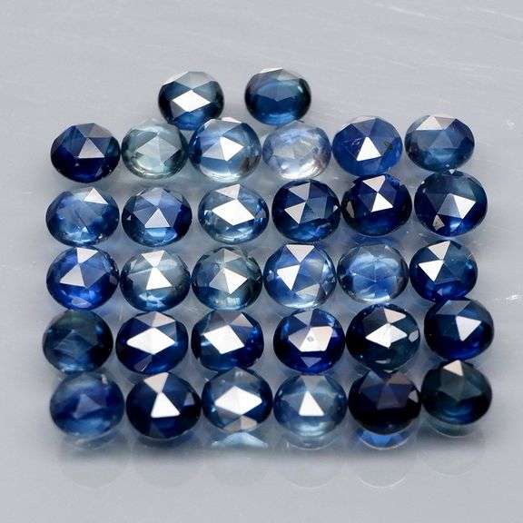 Heated only! 6ct rose cut blue Sapphire set!