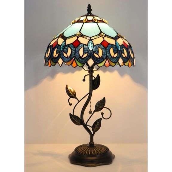 Baroque Style Stained Glass Table Lamp