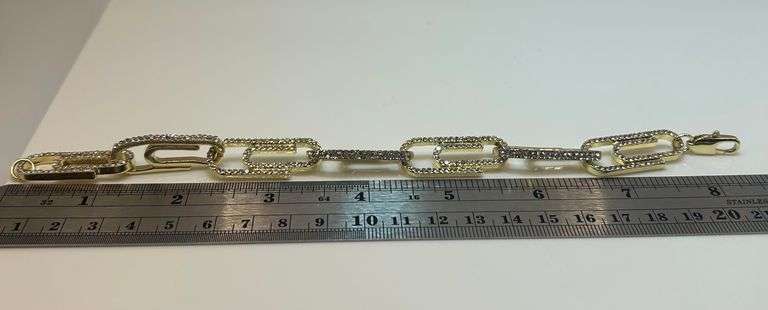 Impressive 14 Kt Gold Plated Paper Clip Bracelet