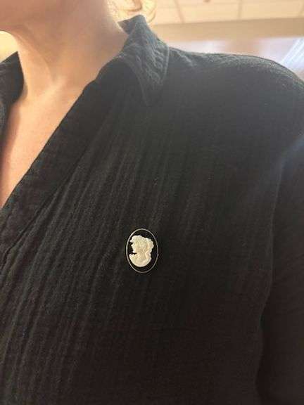 Carved Opal & Black Onyx Pendant Necklace