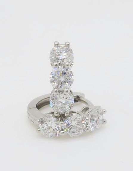 1.88CTW Diamond Hoop Earrings in White Gold
