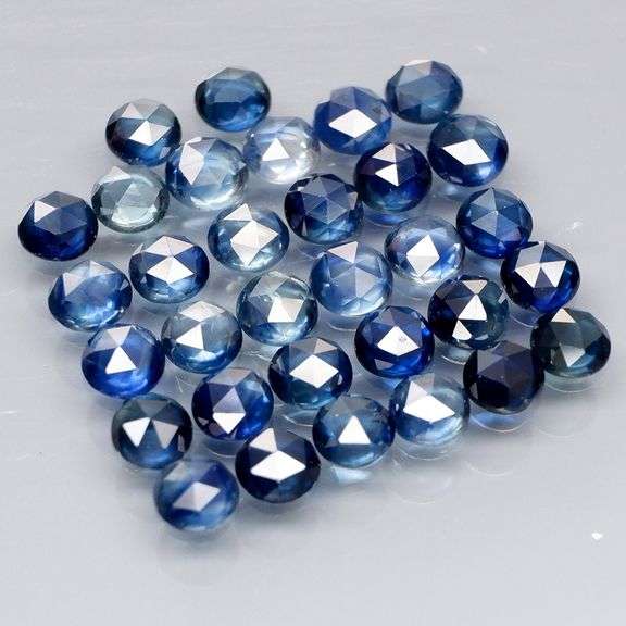 Heated only! 6ct rose cut blue Sapphire set!