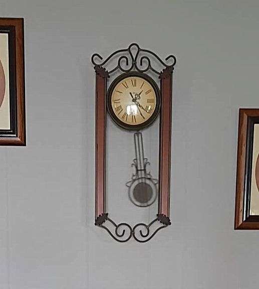 Springdale II Wall Clock with Pendulum and Convex Glass