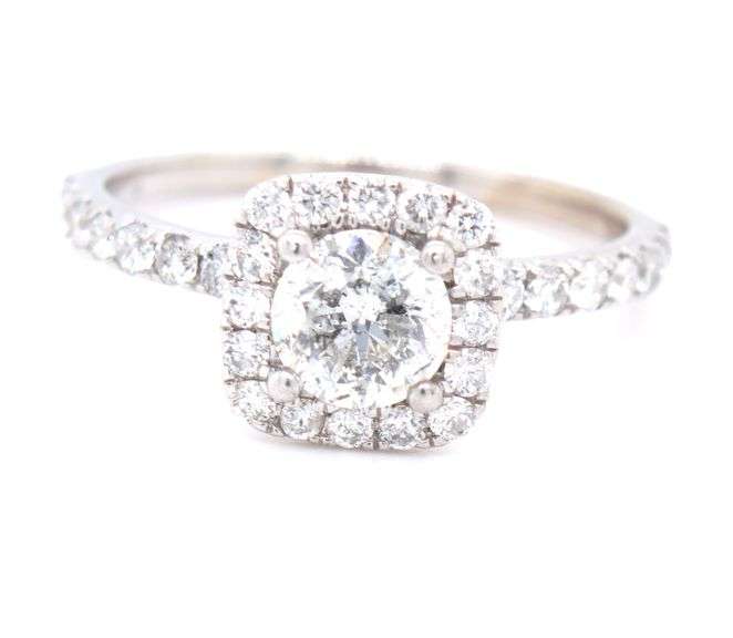 14kt White gold 0.50ctw round brilliant cut diamond engagement ring