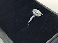 UNIQUE 14 K WHITE GOLD ENGAGEMENT RING