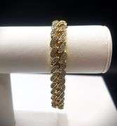 14 Kt Gold Plated 38.2 Gram Cuban Link Bracelet