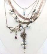 Group lot of 5 Vintage 925 sterling silver necklaces