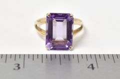 Glorious 10K Yellow Gold Amethyst Gemstone Ring
