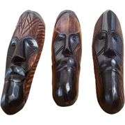 Authentic African Handcrafted Wooden Fang Masks