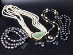 Group lot of pearl mixed jewelry