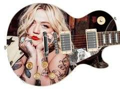 Elle King Signed "Tatted Up" Custom 1/1 Signature Edition Graphics Guitar ACOA