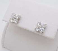 1.15CTW Diamond Clover Stud Earrings