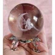 Fairy on the Moon Crystal Paperweight