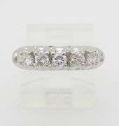 Vintage Five Stone Diamond Ring in 14k White Gold