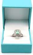 Sparkling 0.70CTS Emerald-Cut Natural Emerald & 0.60CTW Diamond Ring in 925 Sterling Silver