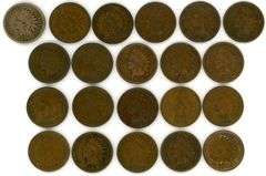 21 Different Indian Head Cents: 1862-1908