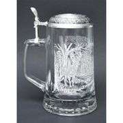 White-Tail Deer Beer Stein with Pewter Lid