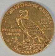 Lustrous BU 1912 US $2.50 Indian Gold Piece. Better date