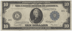 Nice Series of 1914 Large Size $10 Federal Reserve Note (3-C)