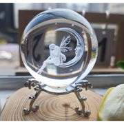 Fairy on the Moon Crystal Paperweight
