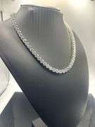 18 Kt White Gold Plated 45.5 Cttw Lab Simulated Diamond Tennis Necklace