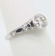 Designer Sylvie Diamond & Blue Sapphire Ring