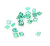 High grade 2.97ct set of princess cut Emeralds!