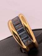 18K YELLOW GOLD BLUE TOPAZ BAND / RING