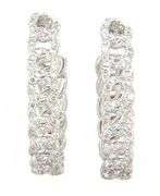 New 1.36ctw Diamond Curb Link Style Hoop Earrings in 14K