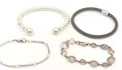 Group lot of 6 Vintage 925 sterling silver bracelets