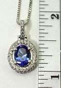 Gorgeous 14K White Gold Tanzanite & Diamond Necklace