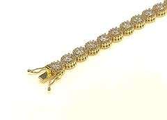 Dazzling 18 Kt Gold Plated 12.5 Ctw Lab Smulated Diamond Tennis Bracelet
