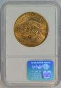 Essentially Gem BU 1908 No Motto St. Gaudens $20 Gold. NGC MS64