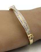 Swarovski gold tone crystal bangle bracelet