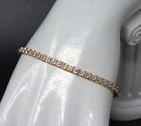 14kt Yellow gold 0.75ctw diamond tennis bracelet