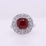 GIA certified Platinum Ruby & Diamond Ring