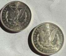 2 Gem BU 1921 Frosty White Morgan Dollars