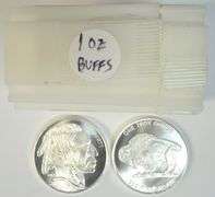Superb Gem BU roll of 20 pure .999 fine silver 1 oz Buffalo Medallions