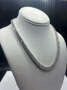 18 Kt White Gold Plated 45.5 Cttw Lab Simulated Diamond Tennis Necklace
