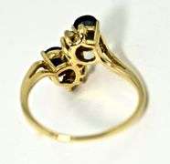 Sweet 14K Yellow Gold Sapphire & Diamond Ring
