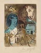 Rare Marc Chagall Lithograph Signed In Pencil 1969