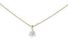 0.66ct Round Diamond Solitaire Pendant Necklace in 14K