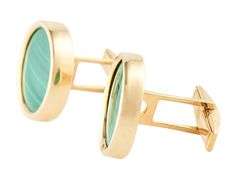 Vintage Cartier Round Malachite Cufflinks