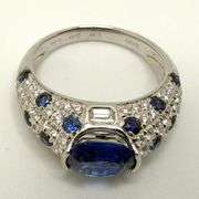 Sapphire and Diamond Ring in 18K White Gold
