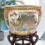 Hand-Painted Satsuma Porcelain Planter