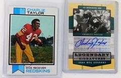 5 Charley Taylor Football Cards, 2 Autographed
