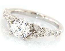 New Gabriel & Co. 0.26ctw Diamond Milgrain Semi Mount Ring in 14K