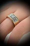 Vibrant 14K Yellow Gold Invisibly-Set Diamond Ring