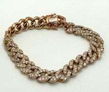 Very fine Cuban rose gold 14k with diamonds, size 7