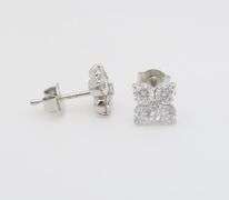 1.15CTW Diamond Clover Stud Earrings